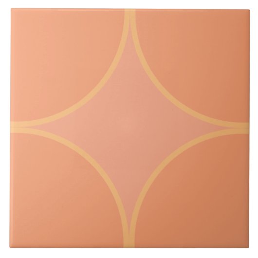 Abrikozen sinaasappel, Peach en roze kwart cirkel Tegeltje (Voorkant)