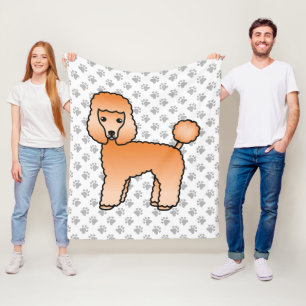 Abrikozen Toy Poodle Schattige Cartoon Hond Fleece Deken