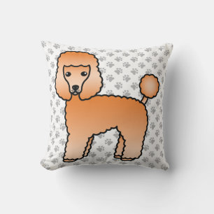 Abrikozen Toy Poodle Schattige Cartoon Hond Kussen
