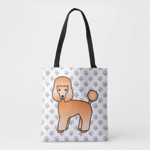 Abrikozen Toy Poodle Schattige Cartoon Hond Tote Bag
