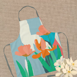 Abrikozen Tulpen Artistieke Moderne Kleurenblokken Schort