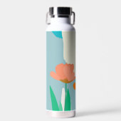 Abrikozen Tulpen Artistieke Moderne Kleurenblokken Waterfles (Voorkant)
