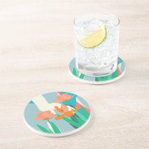 Abrikozen Tulpen Artistieke Moderne Kleurenblokken