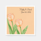Abrikozen tulpen (bruiloft) servetten (Voorkant)