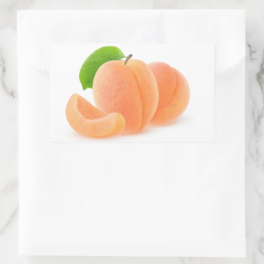 abrikozen, vers rechthoekige sticker (Tas)