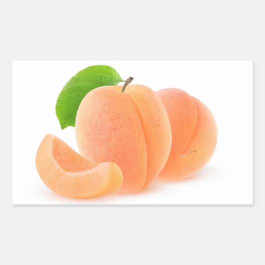 abrikozen, vers rechthoekige sticker (Voorkant)