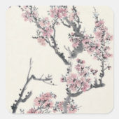 Abrikozen Vierkante Sticker (Voorkant)