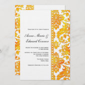 Abrikozen Vintage Damask Lace Weddenschap Kaart (Voorkant / Achterkant)