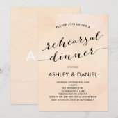 Abrikozen Waterverf repetitie diner uitnodiging (Voorkant / Achterkant)