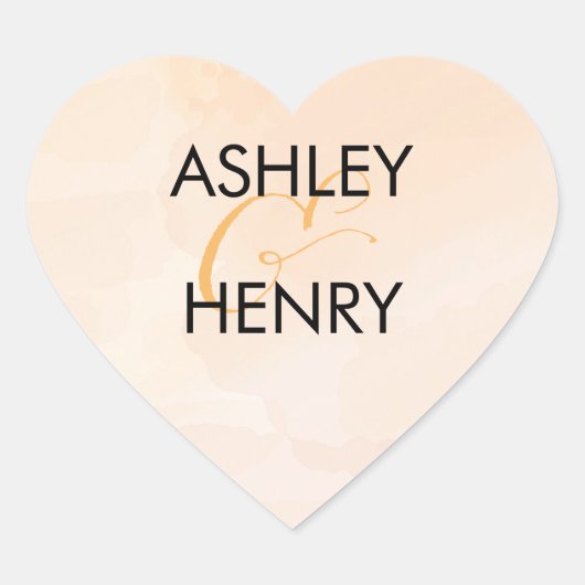 Abrikozen Waterverf weddenschap Sticker, Peach Gif Hart Sticker (Voorkant)