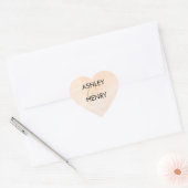 Abrikozen Waterverf weddenschap Sticker, Peach Gif Hart Sticker (Envelop)