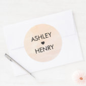 Abrikozen Waterverf weddenschap Sticker, Peach Gif Ronde Sticker (Envelop)