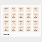 Abrikozen Waterverf weddenschap Sticker, Peach Gif Vierkante Sticker (Vel)