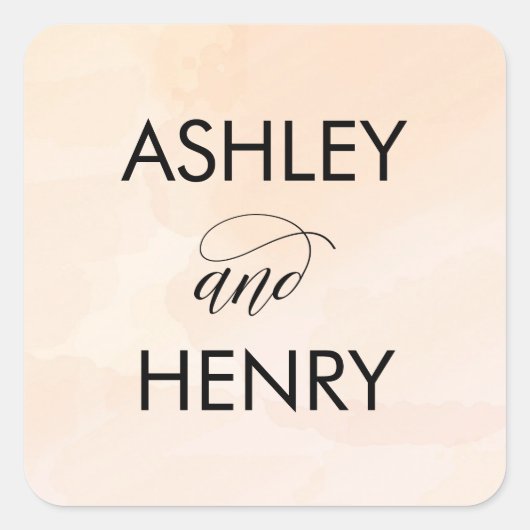 Abrikozen Waterverf weddenschap Sticker, Peach Gif Vierkante Sticker (Voorkant)