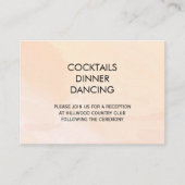 Abrikozen Waterverf Wedding Reception Kaart (Voorkant)