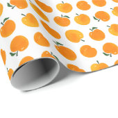 Abrikozen Waterverf Witte Achtergrond  Cadeaupapier (Rol Hoek)