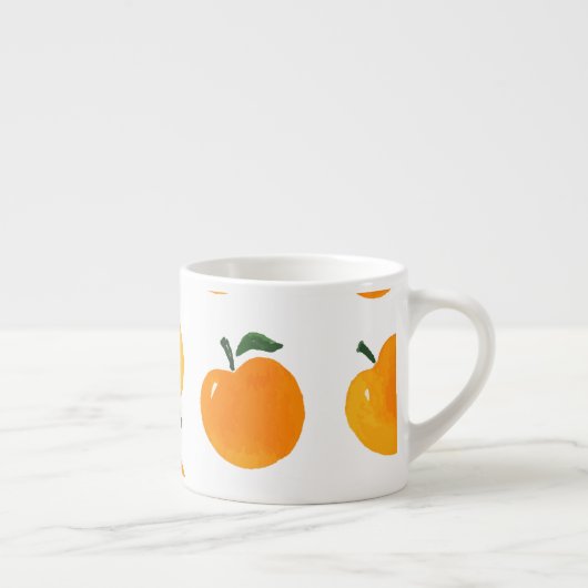 Abrikozen Waterverf Witte Achtergrond Espresso Kop (Rechts)