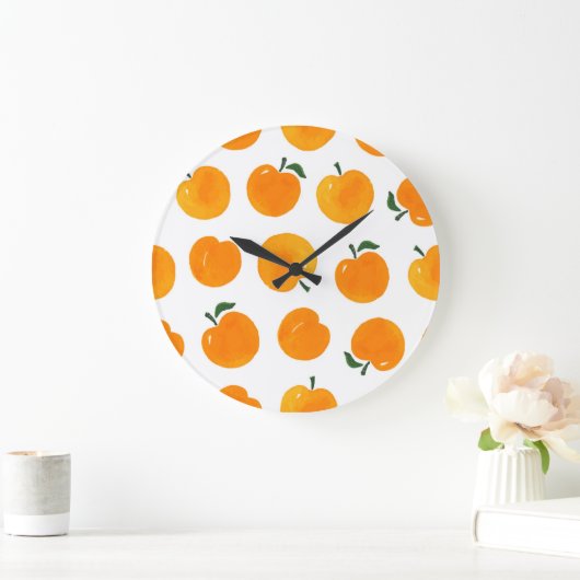 Abrikozen Waterverf Witte Achtergrond Grote Klok (Huis)