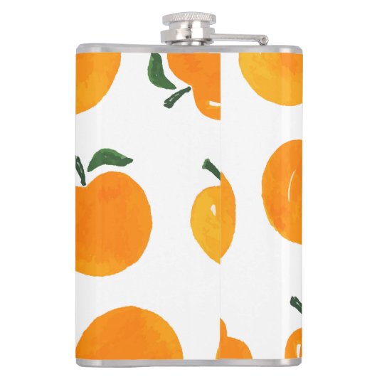 Abrikozen Waterverf Witte Achtergrond  Heupfles (Achterkant)