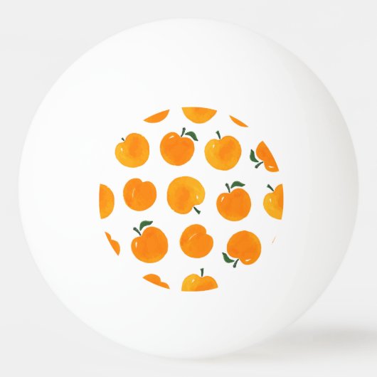 Abrikozen Waterverf Witte Achtergrond Pingpongbal (Voorkant)