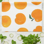 Abrikozen Waterverf Witte Achtergrond  Theedoek (Gevouwen)