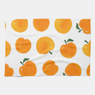Abrikozen Waterverf Witte Achtergrond  Theedoek