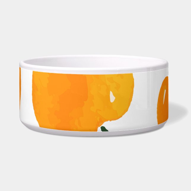 Abrikozen Waterverf Witte Achtergrond  Voerbakje (Voorkant)