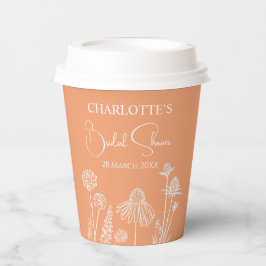Abrikozen Wilde Bloemen Geschetste Bloem Bruiloft  Papieren Bekers