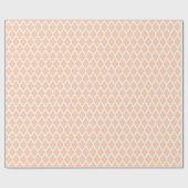 Abrikozen Witte Marokkaans Quatrefoil Patroon #4 Cadeaupapier (Vlak)