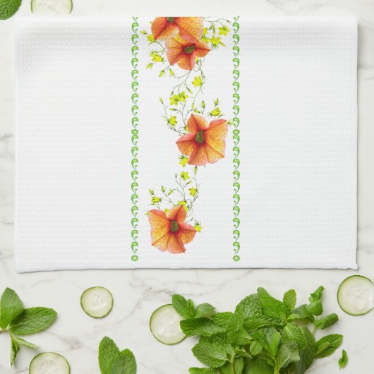  abrikozenbloemen theedoek (Gevouwen)