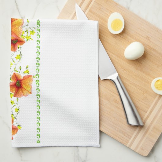  abrikozenbloemen theedoek (Quarter Fold)