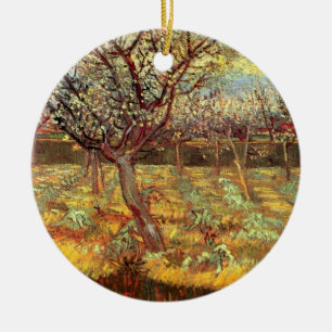 Abrikozenbomen in bloei door Vincent van Gogh Keramisch Ornament