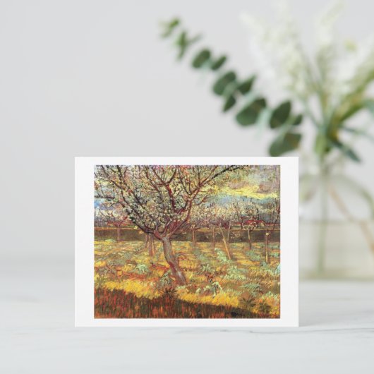 Abrikozenbomen in Blossom door Van Gogh Briefkaart (Staand voorkant)
