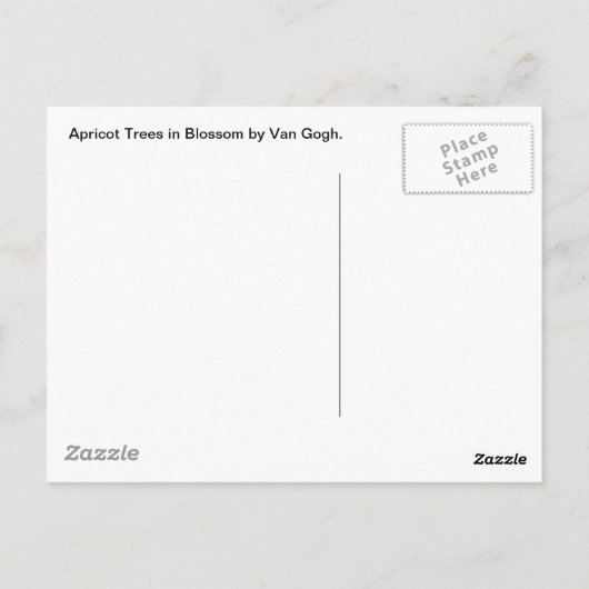 Abrikozenbomen in Blossom door Van Gogh Briefkaart (Achterkant)