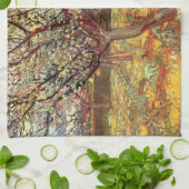 Abrikozenbomen in Blossom door Vincent van Gogh Theedoek (Gevouwen)