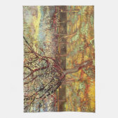 Abrikozenbomen in Blossom door Vincent van Gogh Theedoek (Verticaal)