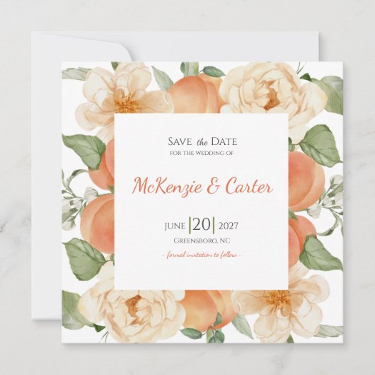Abrikozenboomgaard Botanisch Bewaar de Datum Save The Date (Voorkant)