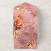 Abrikozencrush kleur 2024 met vetplanten all in one uitnodiging (Buitenkant)