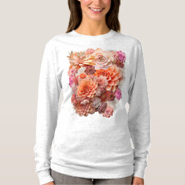 Abrikozencrush kleur 2024 met vetplanten t-shirt