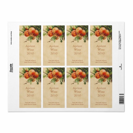 Abrikozenfles etiket (Full Sheet)