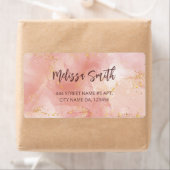 Abrikozeninkt Waterverf Gold Agate Scan QR Code Etiket (Insitu)