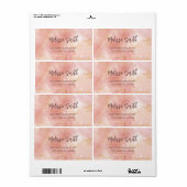 Abrikozeninkt Waterverf Gold Agate Scan QR Code Etiket (Full Sheet)