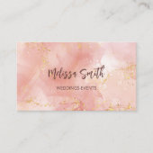 Abrikozeninkt Waterverf Gold Agate Scan QR Code Visitekaartje (Voorkant)