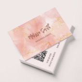 Abrikozeninkt Waterverf Gold Agate Scan QR Code Visitekaartje