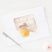 Abrikozenjam-etiket Zelfgemaakt met Liefde Naam Vierkante Sticker (Envelop)