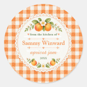 Abrikozenjam Huisgemaakte Cadeau-etiket Ronde Sticker