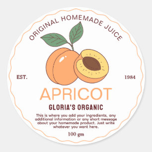 Abrikozenjam van eigen huismerk ronde sticker