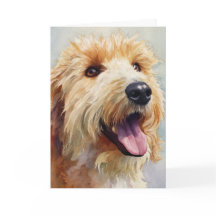 Abrikozenkleurige golden doodle waterverf