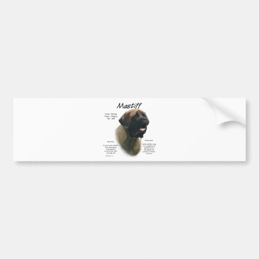 Abrikozenmastiff Geschiedenis Bumpersticker (Voorkant)