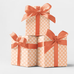 Abrikozenmonochroom polka dot patroon cadeaupapier